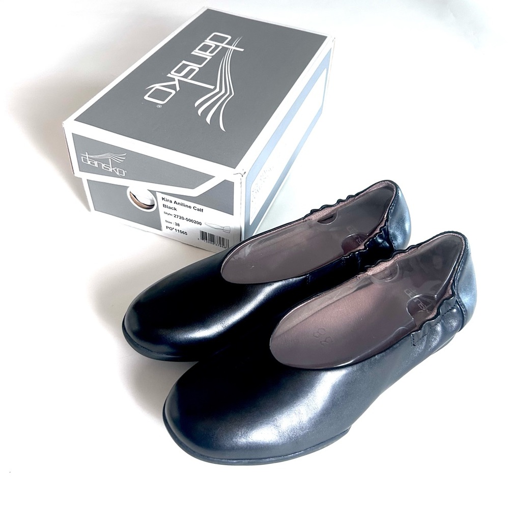 Dansko NIB Kira Aniline Calf Black